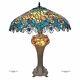 Antiqued Art Nouveau Peacock Tiffany-style Stained Glass 25 Handmade Table Lamp