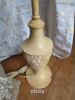 Art Deco Slag Glass Stained Glass Lamp Shade Cream 19 Light Unique Antique Vtg