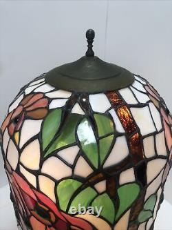 Art Nouveau Style Peacock Stained Glass Table Lamp