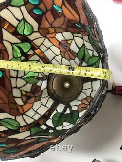 Art Nouveau Style Peacock Stained Glass Table Lamp