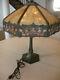 Art Nouveau Tiffany Table Lamp Style With Slag Stained Glass