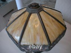 Art Nouveau Tiffany Table Lamp Style with Slag Stained Glass
