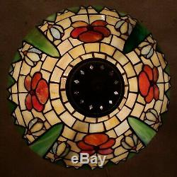 Arts & Crafts Floral Leaded Slag Stained Glass Lamp Handel Duffner Tiffany Era