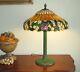 Arts Crafts Leaded Vintage Slag Glass Antique Lamp Bradley Hubbard Handel Era