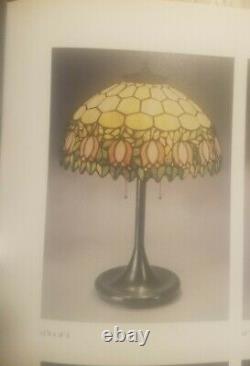 Arts & Crafts, Nouveau Documented Handel/Unique Co. Leaded Stained Slag Glass Lamp