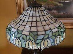 Arts & Crafts, Nouveau Unique/Handel Lamp Co. Leaded Stained Slag Glass Lamp