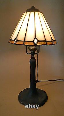 Arts & Crafts Signed Handel Boudoir Accent leaded Stained Glass Lamp Shade