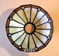 Arts & Crafts Signed Handel Boudoir Accent leaded Stained Glass Lamp Shade