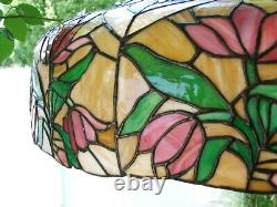 Arts and Crafts, Art Nouveau, Art Deco HANGING LEADED GLASS, STAINED GLASS LAMP