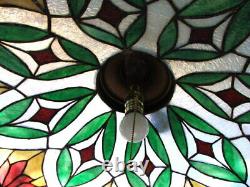 Arts and Crafts, Art Nouveau, Art Deco HANGING LEADED GLASS, STAINED GLASS LAMP