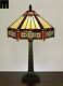 Artwork Tiffany Six-sided Stained Glass Art Deco Table Lamp Bedside Lamp