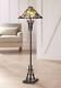 Asian Floor Lamp Bronze Iron Tiffany Style Stained Glass For Living Room Reading