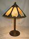 Brass Withstain Glass Bradley & Hubbard Table Lamp C1920's