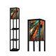 Bvcahsaw Colorful Stained Glass Spiral Floor Lamp With Shelves Usb Ports & Po