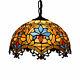 Baroque Chandelier Tiffany Ceiling Light Colored Glass Restaurant Pendant Lamp