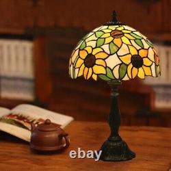 Baroque Sunflower Desk Light Stained Glass Table Lamp Lighting for Living Room