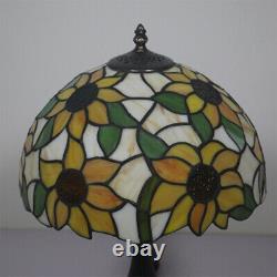 Baroque Sunflower Desk Light Stained Glass Table Lamp Lighting for Living Room