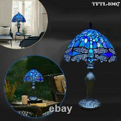 Beautiful Dragonfly Design Tiffany Style Table Desk Lamp Stained Glass Shade UK