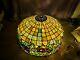 Beautiful Vintage Tiffany Style Stained Glass Lamp Shade 19.5inch Diameter×12in