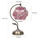 Bedroom Bedside Lamp Pink Stained Glass Table/desk Lamp Withpetal Lampshade E27
