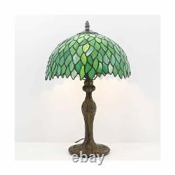 Bedside Table Lamp Light 18 Tiffany Green Wisteria Stained Glass Shade Modern