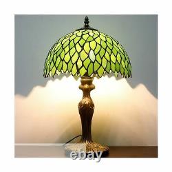 Bedside Table Lamp Light 18 Tiffany Green Wisteria Stained Glass Shade Modern