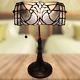 Bedside Table Lamp Stained Glass Tiffany Style Banker Reading Desk Bedroom Light