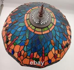 Bieye Dragonfly Tiffany Style Stained Glass Table Lamp 16w X 24h