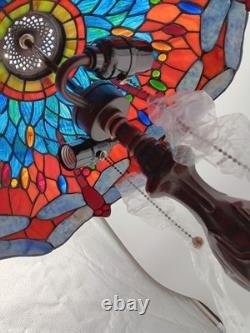 Bieye Dragonfly Tiffany Style Stained Glass Table Lamp 16w X 24h