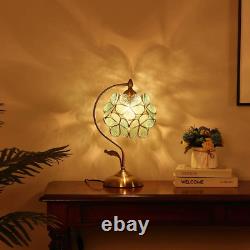 Bieye L10733 Cherry Blossom Tiffany Style Stained Glass Table Lamp with Petal La