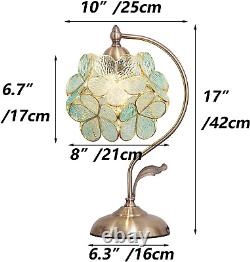Bieye L10733 Cherry Blossom Tiffany Style Stained Glass Table Lamp with Petal La