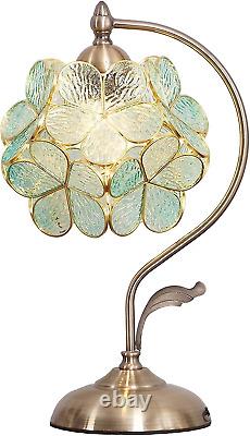 Bieye L10733 Cherry Blossom Tiffany Style Stained Glass Table Lamp with Petal La