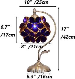 Bieye L10750 Cherry Blossom Tiffany Style Stained Glass Table Lamp with Vintage