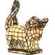 Bieye L10771 Cats In Love Tiffany Style Stained Glass Accent Table Lamp Night