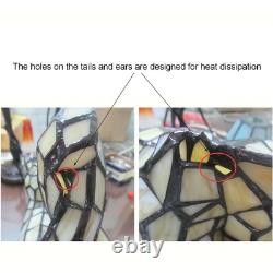 Bieye L10771 Cats in Love Tiffany Style Stained Glass Accent Table Lamp Night