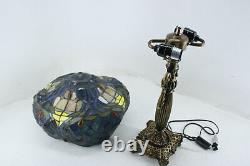 Bieye L10784 Baroque 24 Inch Tall Tiffany Style Stained Glass Table Lamp Blue