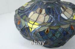 Bieye L10784 Baroque 24 Inch Tall Tiffany Style Stained Glass Table Lamp Blue
