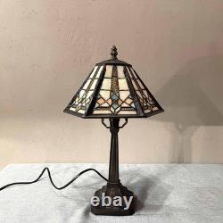Bieye L10791 Mission Style Table Lamp Tiffany Stained Glass Night Light with