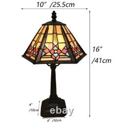 Bieye L10791 Mission Style Table Lamp Tiffany Stained Glass Night Light with