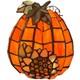 Bieye L10977 Pumpkin Sunflower Tiffany Style Stained Glass Accent Table Lamp