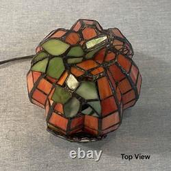 Bieye L10977 Pumpkin Sunflower Tiffany Style Stained Glass Accent Table Lamp