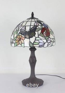 Bieye L11407 Butterfly Tiffany Stained Glass Table Lamp 12 inch Wide 18 inch