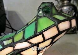 Bieye Tiffany-Style Stained Glass 10 Frog Accent Table Lamp
