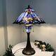 Bieye Tiffany Style Stained Glass Baroque Table Lamp Night Light 16w24h Blue