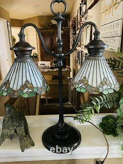 Bigelow & Kennard Leaded Lamp, Slag, Stained Glass Shade, Arts Crafts, Handel Lamp