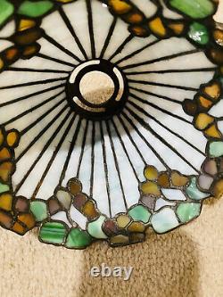Bigelow & Kennard Leaded Lamp, Slag, Stained Glass Shade, Arts Crafts, Handel Lamp