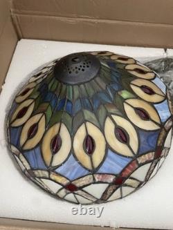 Blivuself Tiffany Lamp Yellow 12 Inch Stained Glass Desk Lamp Vintage Reading