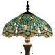 Blue Dragonfly Reading Floor Lamp Tiffany Style Light Stained Glass Shade 110v