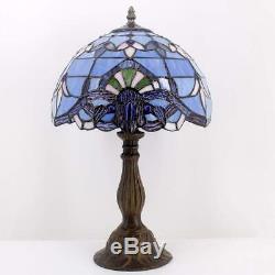 Blue Purple Baroque Tiffany Style Table Lamp W12 Inch H18