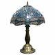 Blue Stained Glass Dragonfly Table Lamp Tiffany Style Shade Antique 60w Desk New